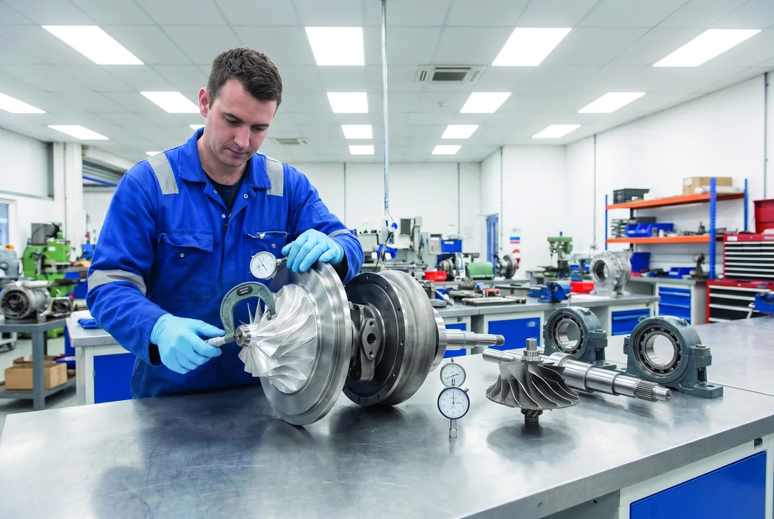 Reconditioned marine turbocharger overhaul workshop — ABB, MHI, Napier, IHI