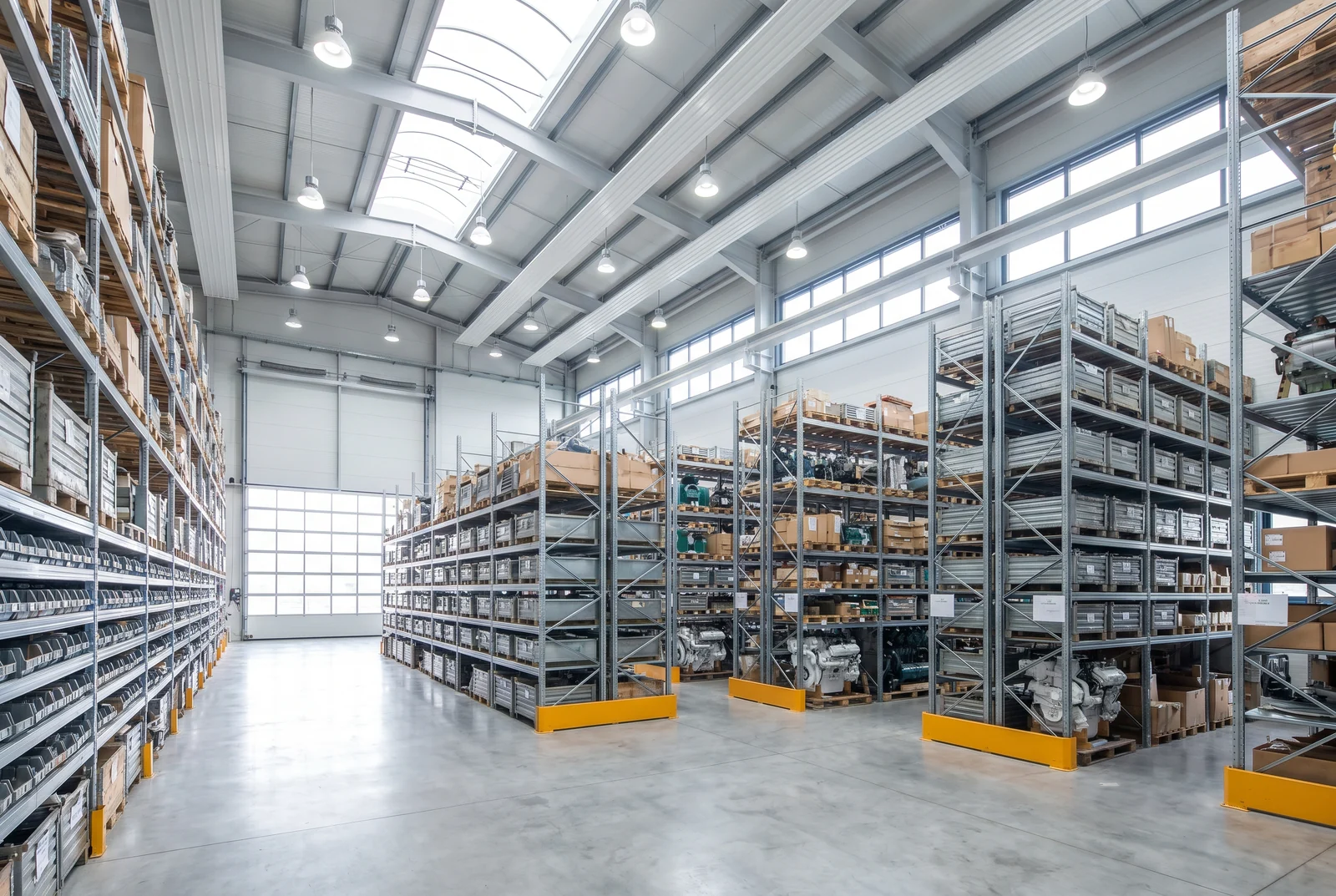 Wattmare marine spare parts warehouse interior in Bhavnagar, adjacent to the Alang ship recycling yard