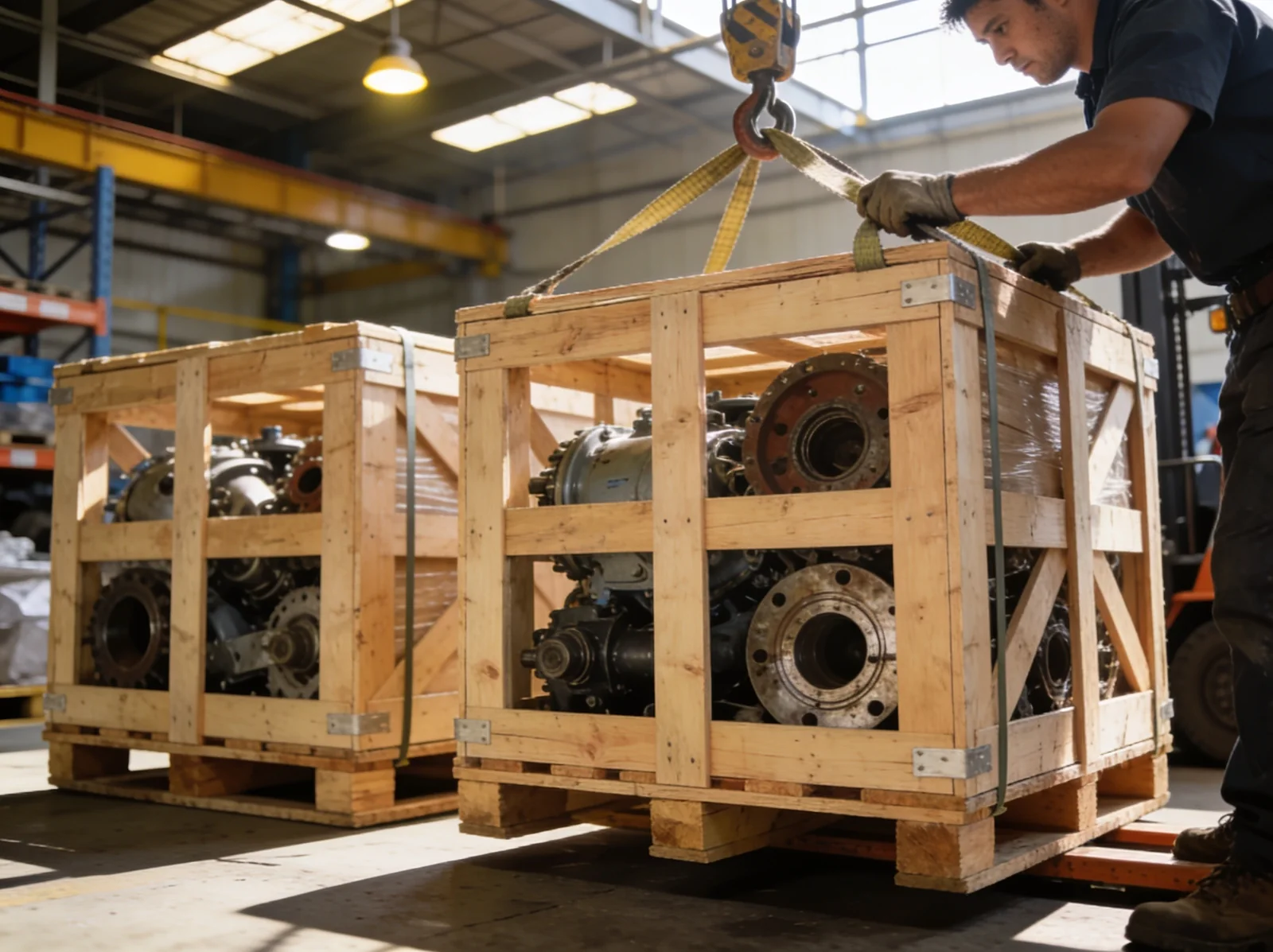 Recovered marine parts export-crated