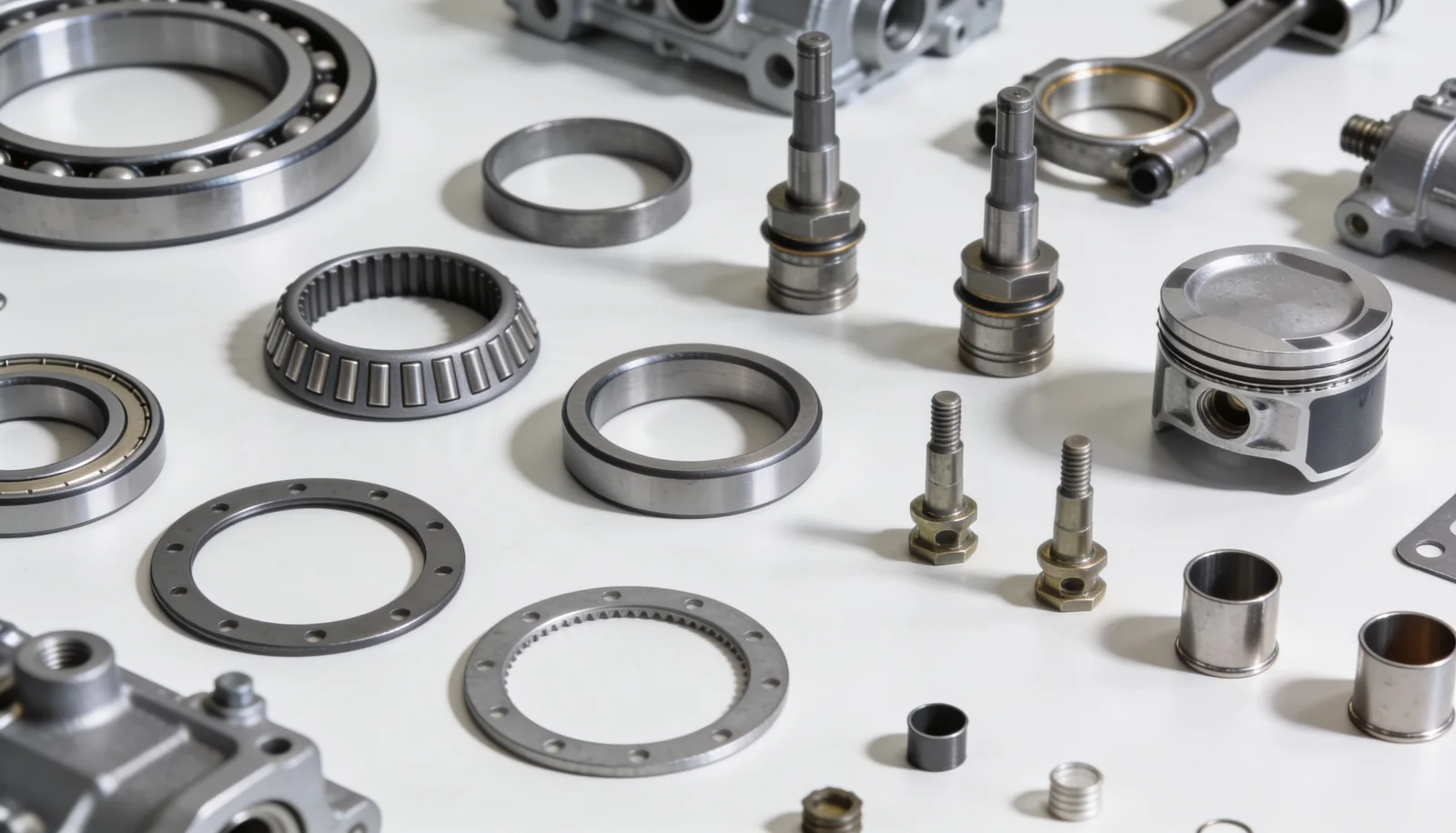 Display of assorted marine engine spare parts supplied from Bhavnagar