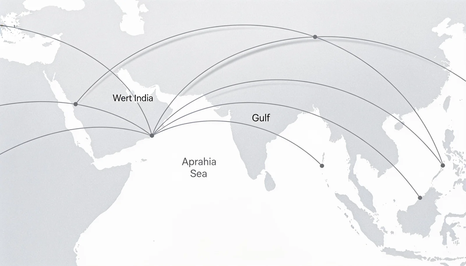 Export shipping routes from western India to the Gulf, Asia and Europe