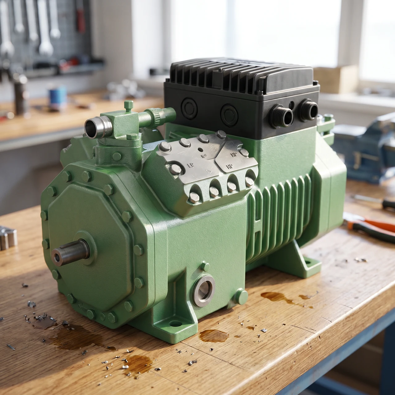 semi-hermetic head of marine refrigeration compressor