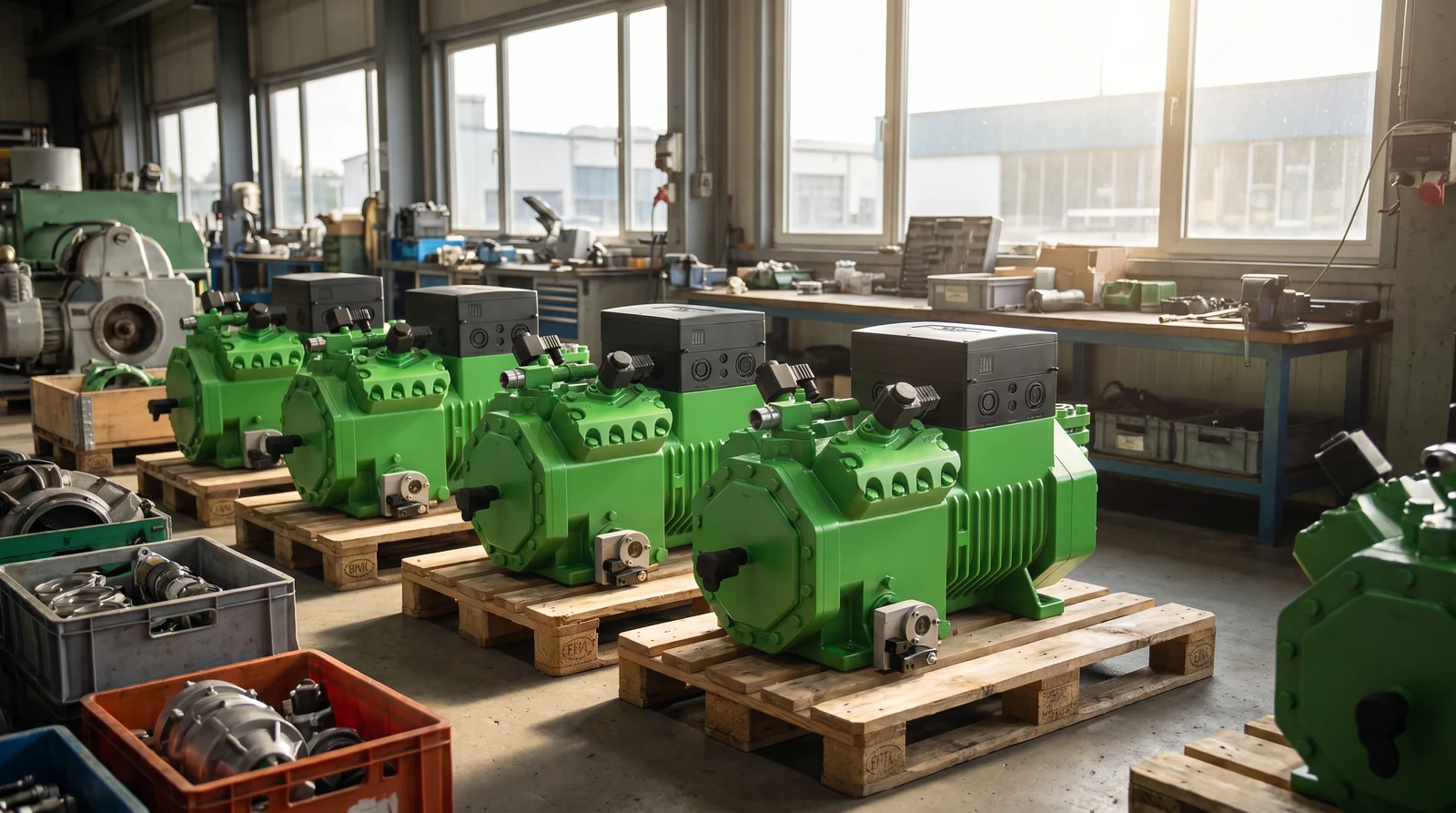 Bitzer-Bitzer ECOLINE reconditioned parts beside Alang