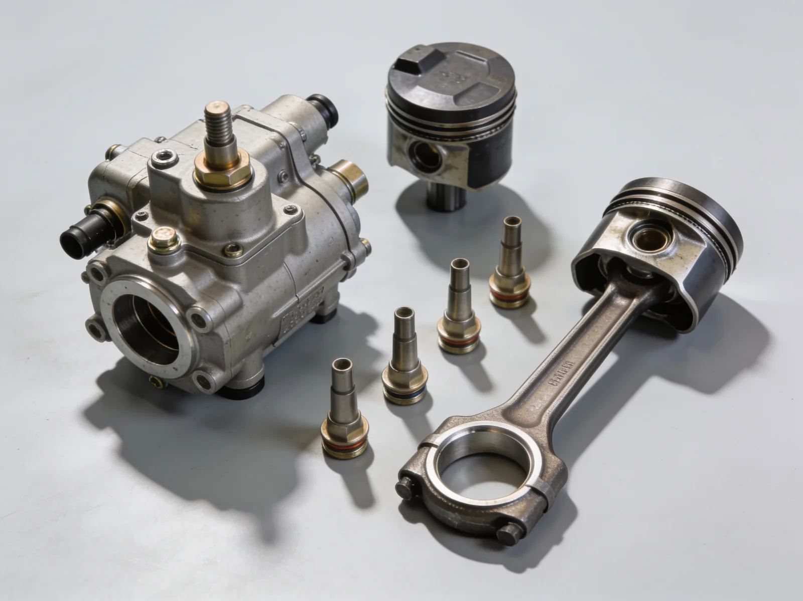 Complete reconditioned marine diesel engine in an Indian workshop ready for export to Singapore