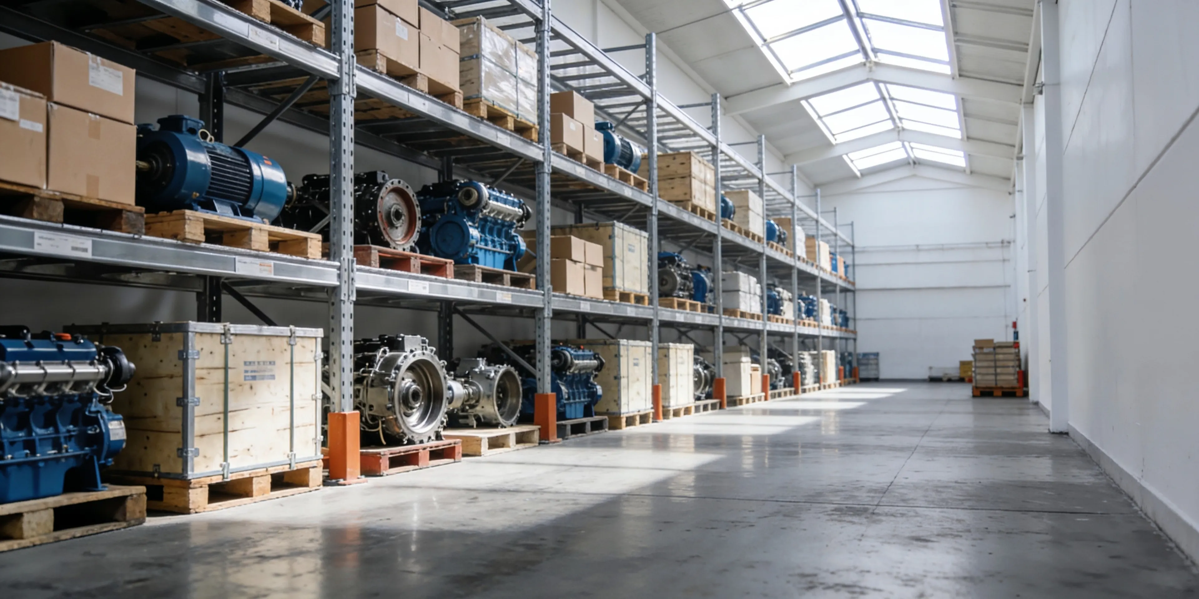 Wattmare warehouse of ready marine spare-parts stock