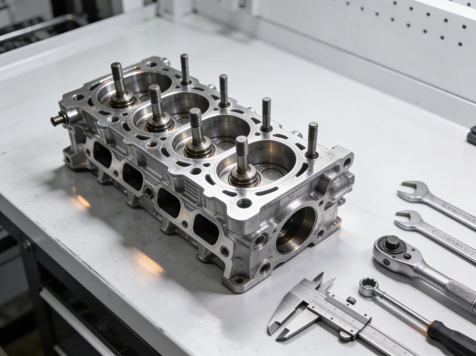 Reconditioned cylinder head ready for dispatch