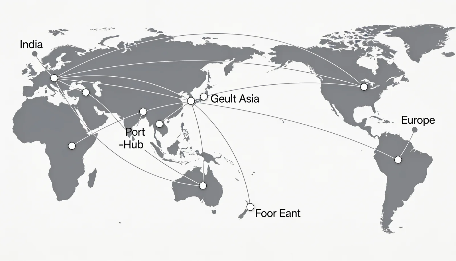 Air-freight routes from India to major marine ports worldwide