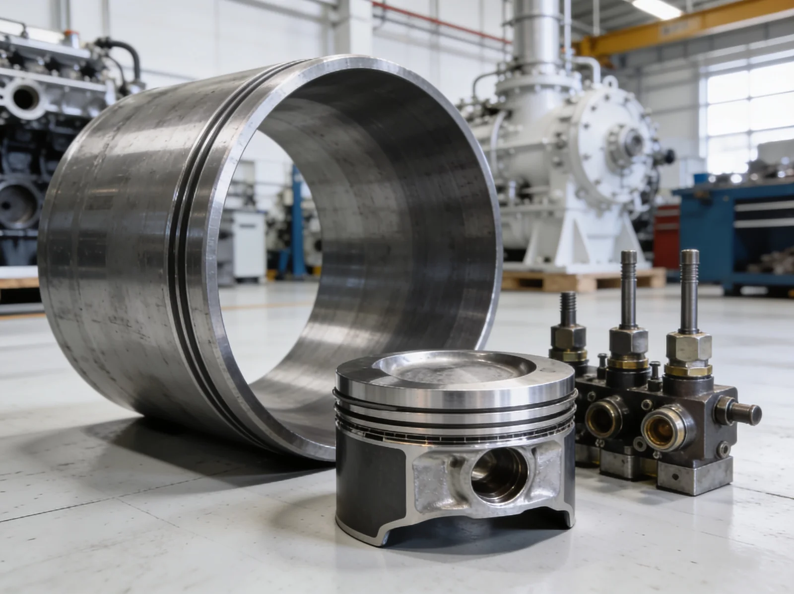 Row of marine cylinder liners supplied from India