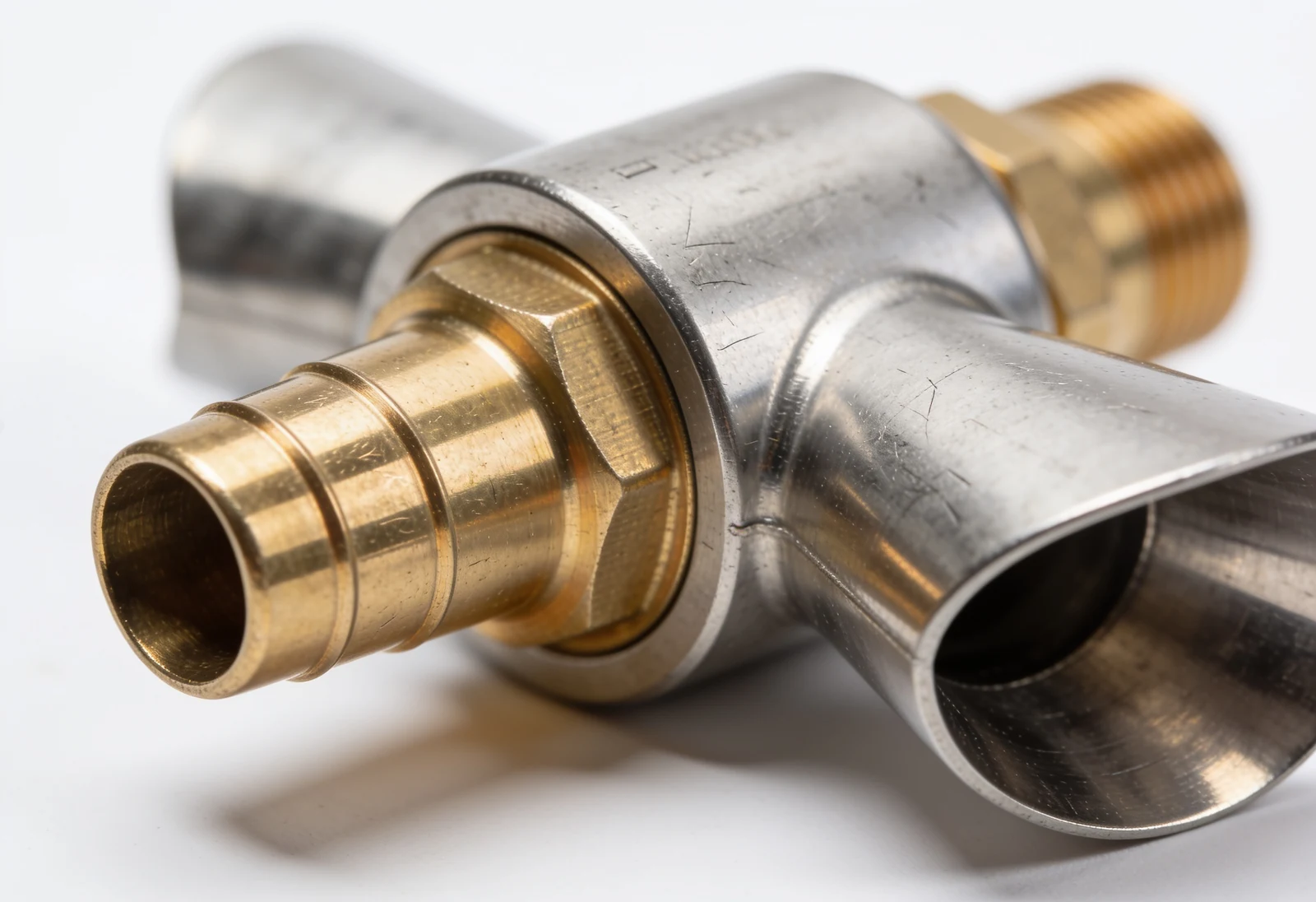 Air/brine ejector eductor nozzle for a marine fresh water generator on white