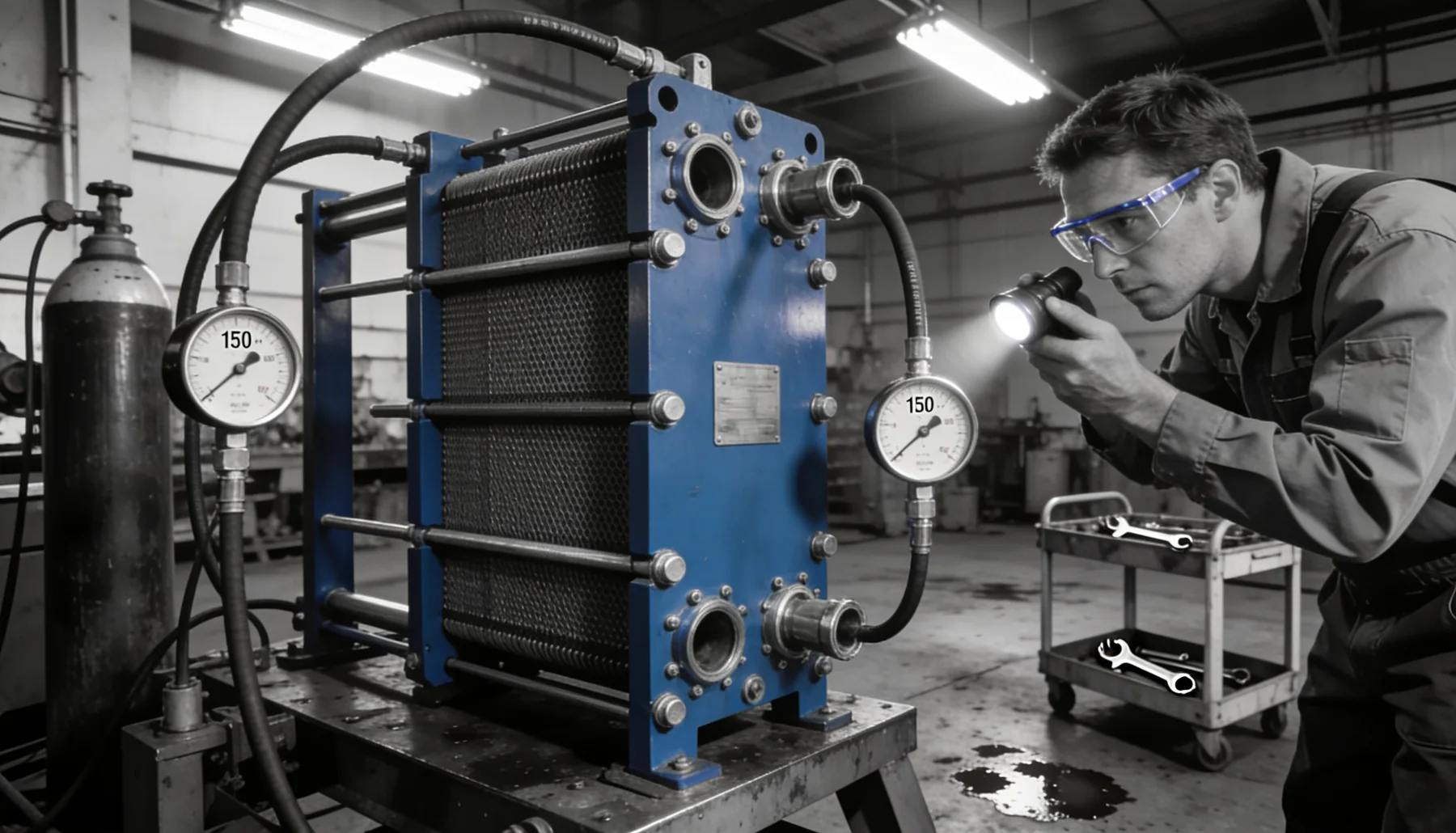 Heat exchanger pressure test