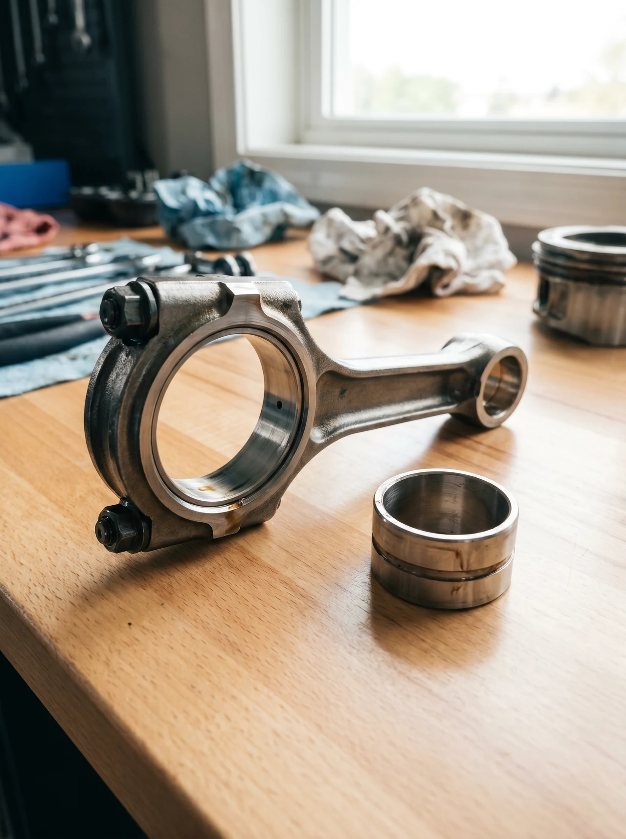 Reconditioned Sabroe-Sabroe connecting rod, machined and inspected in India