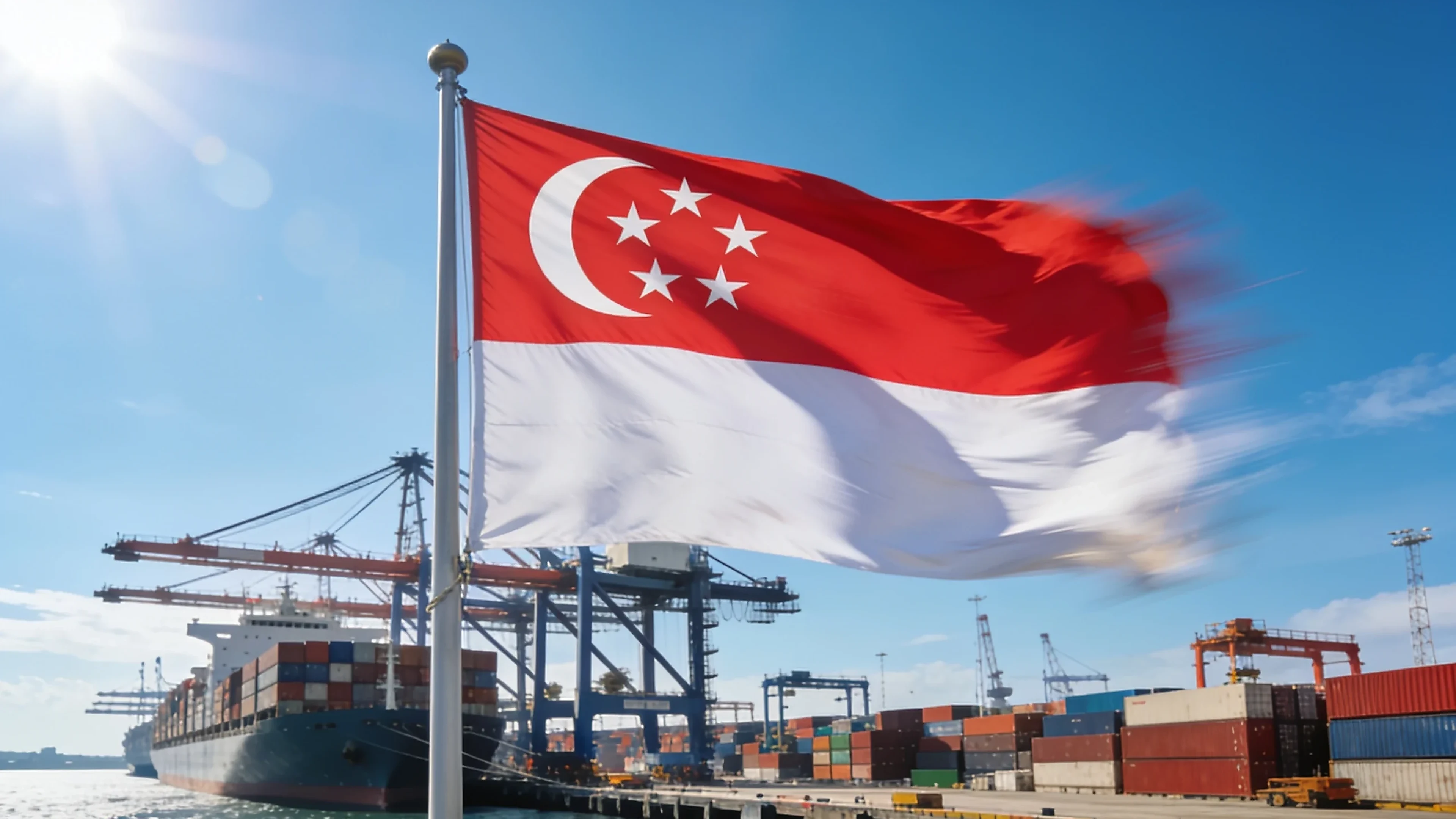 Container ship and bunker tanker at the Port of Singapore - get your ship spares quote