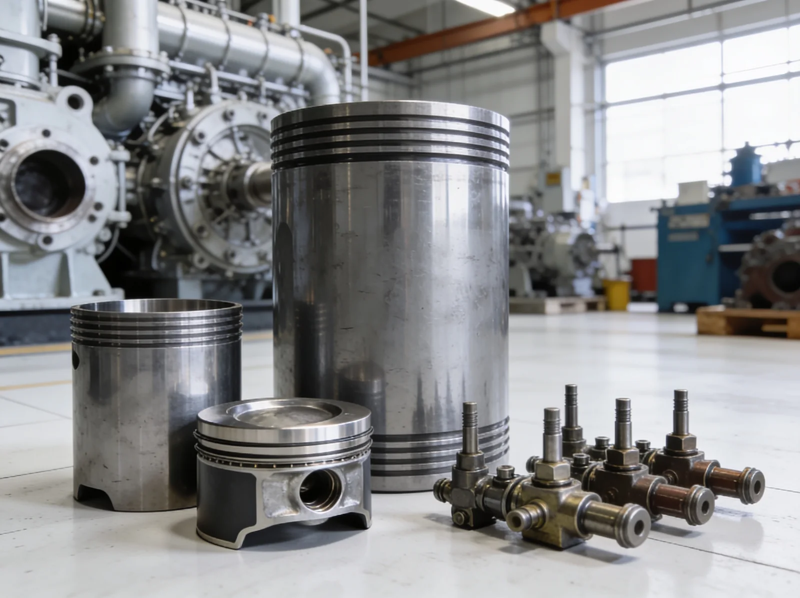 Row of marine cylinder liners shipped from India to Turkey