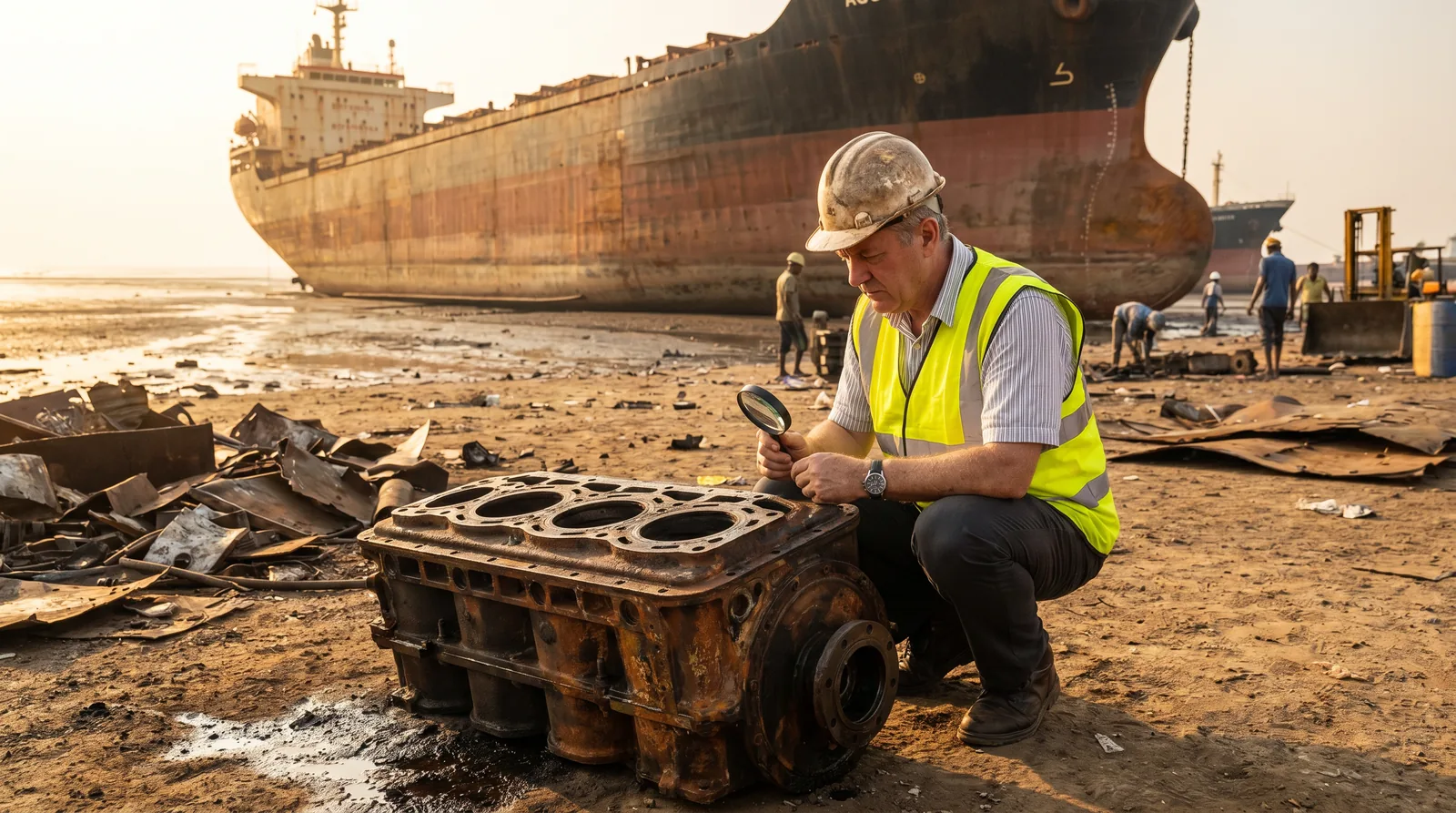 Sourcing marine oil separator parts at Alang