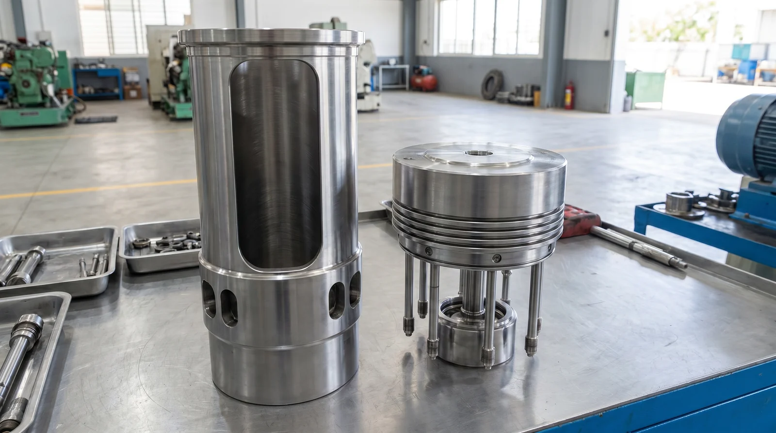 Sulzer RTA reconditioned parts beside Alang