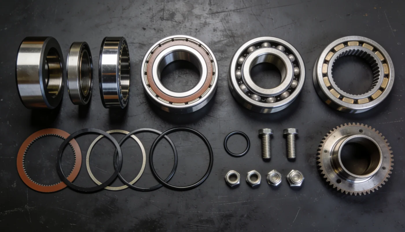 Complete marine turbocharger overhaul service kit - bearings, sealing rings, nozzle ring and fasteners
