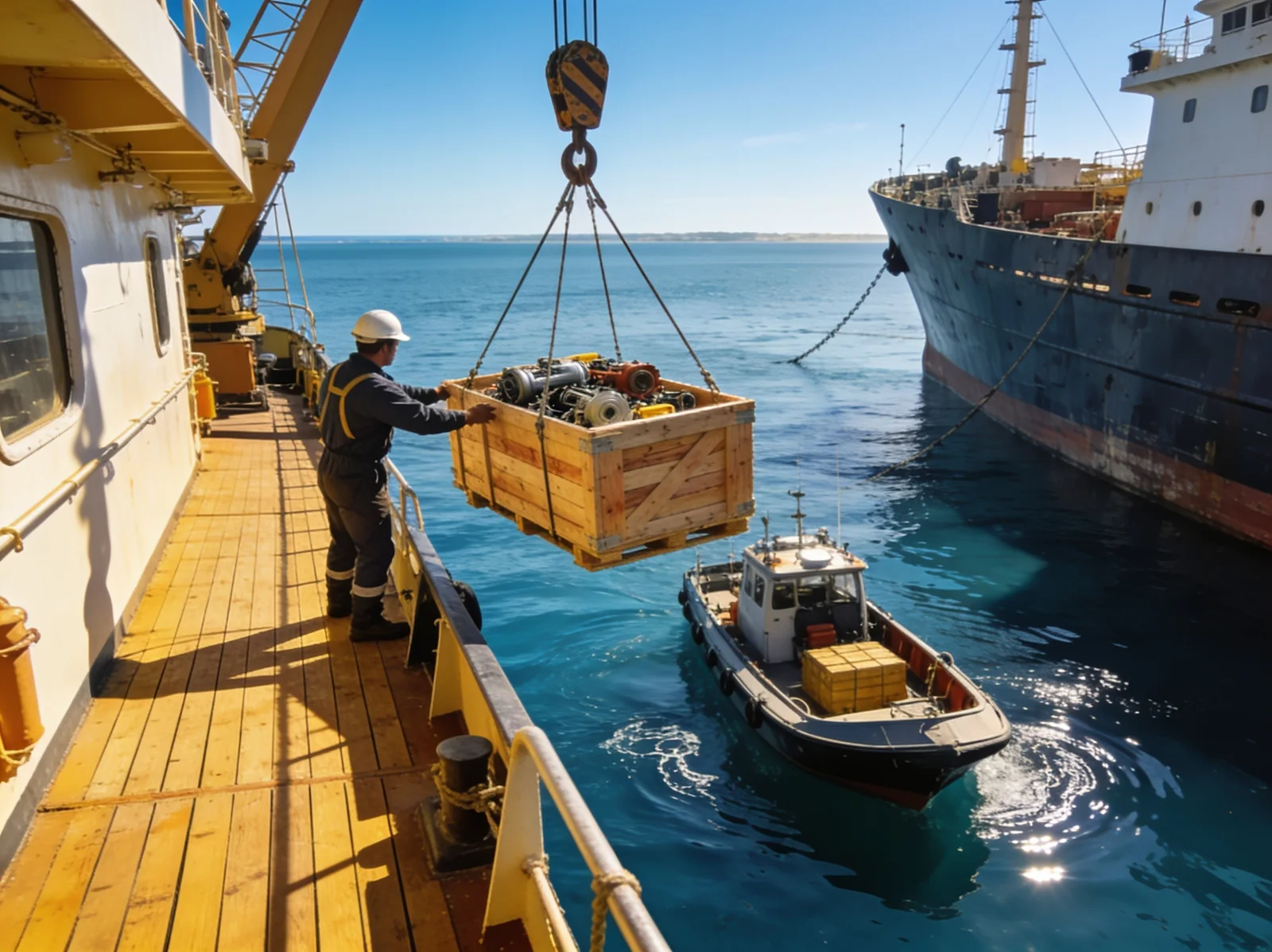 Spare-parts crate delivered to a vessel at a Yokohama terminal