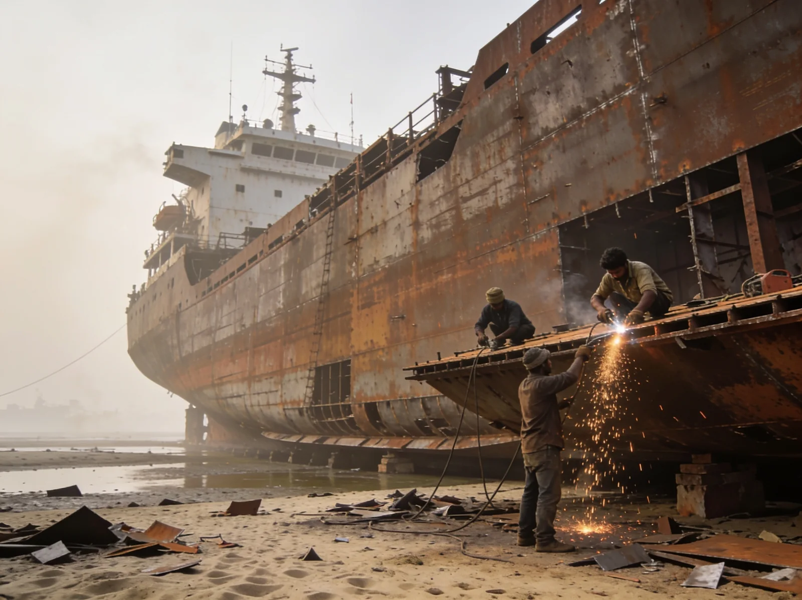 Alang ship-recycling yard — reconditioned bulk carrier spare parts | Wattmare