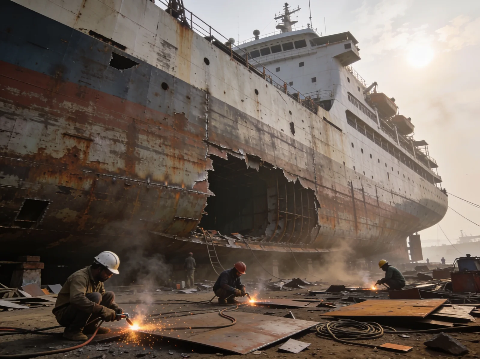Alang ship-recycling yard — reconditioned cruise & ferry spare parts | Wattmare