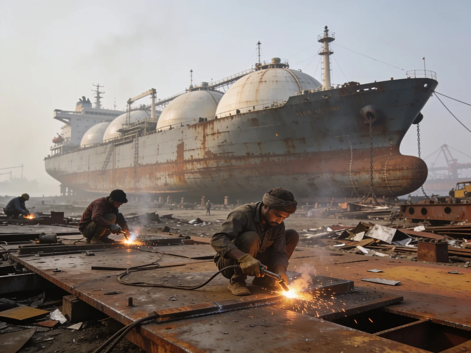 Alang ship-recycling yard — reconditioned lng carrier spare parts | Wattmare