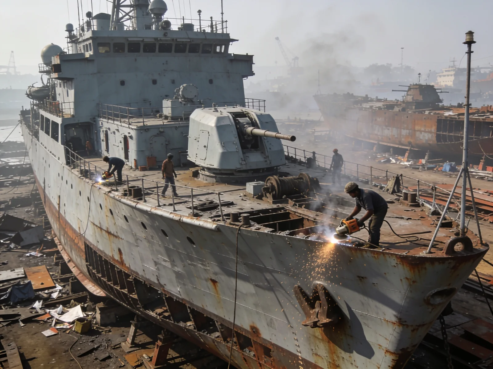 Alang ship-recycling yard — reconditioned naval & coast guard spare parts | Wattmare