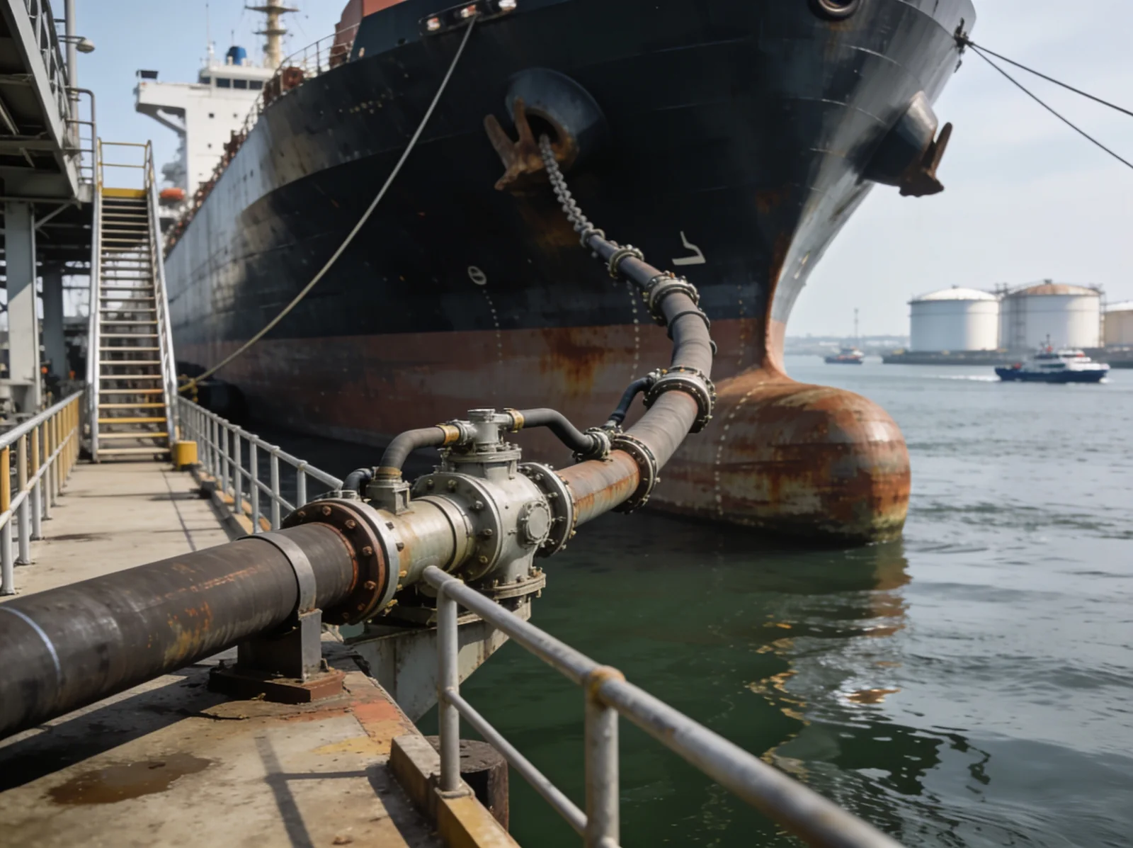 Oil Tanker arriving in port — Wattmare marine spare parts