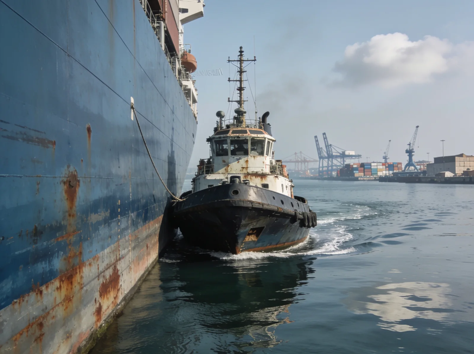 Tugboat arriving in port — Wattmare marine spare parts