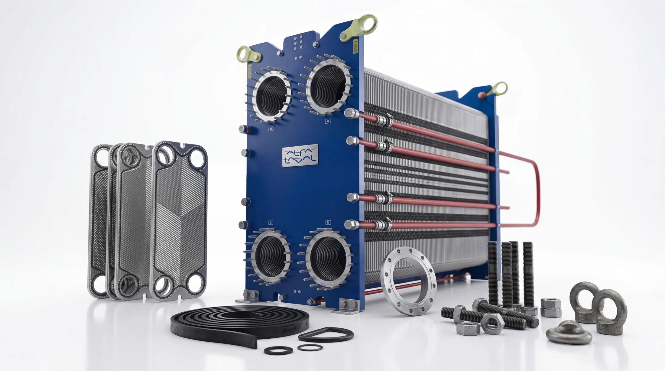 Marine heat exchanger spare parts - Alfa Laval, GEA and Kelvion plates, gaskets and tube bundles supplied by Wattmare
