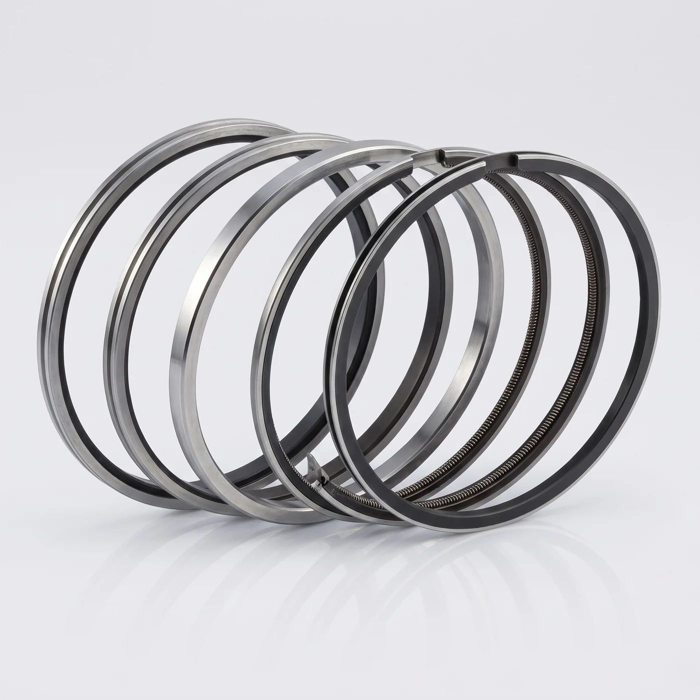 Marine engine piston ring set