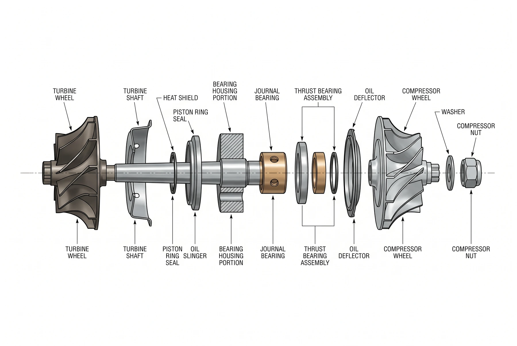 Marine turbocharger with every wear part supplied by Wattmare
