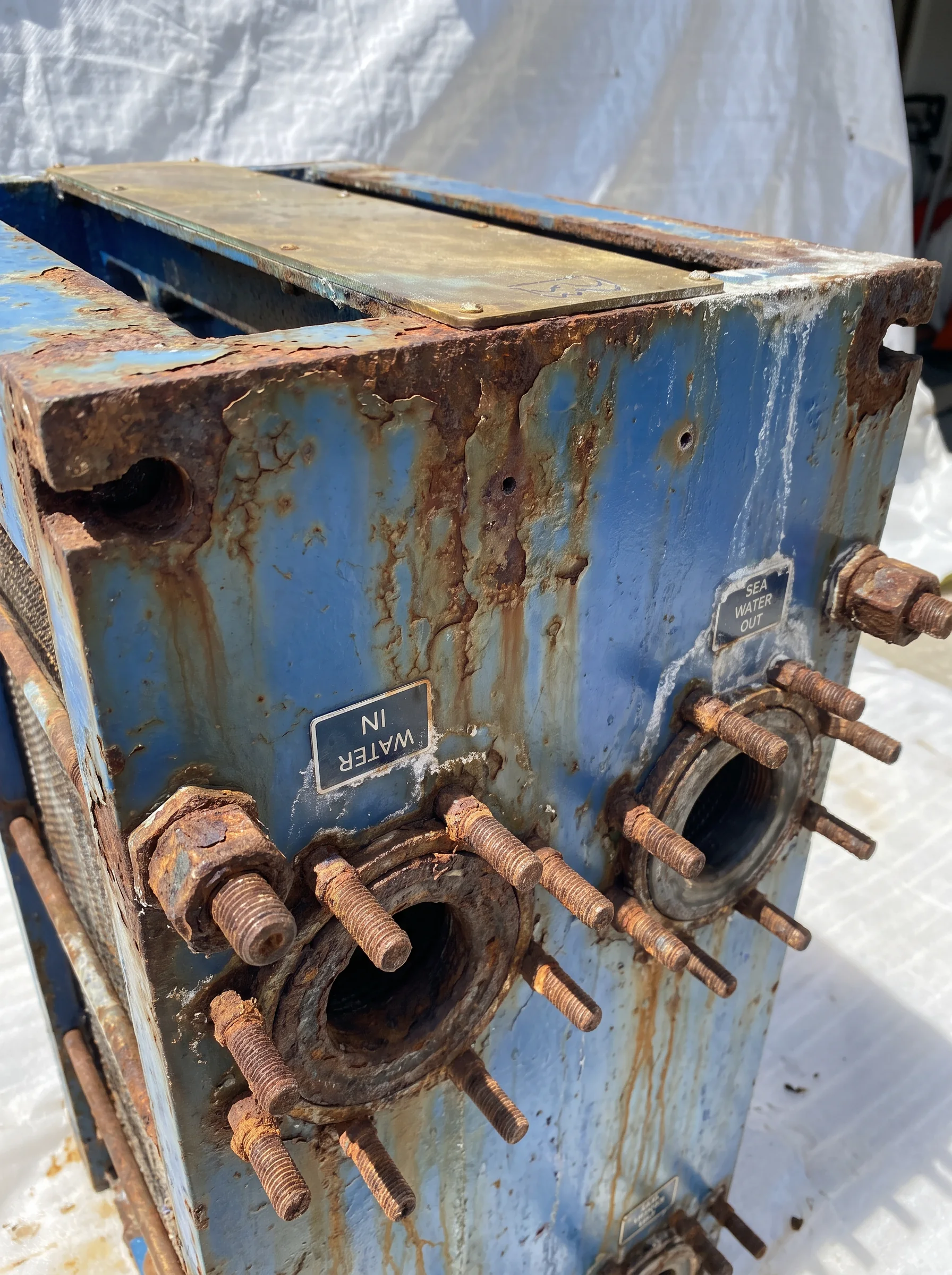 frame plate of marine heat exchanger